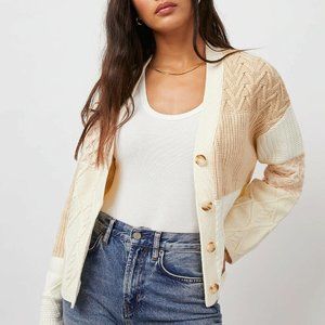 Rails Cream and Tan Cardigan
